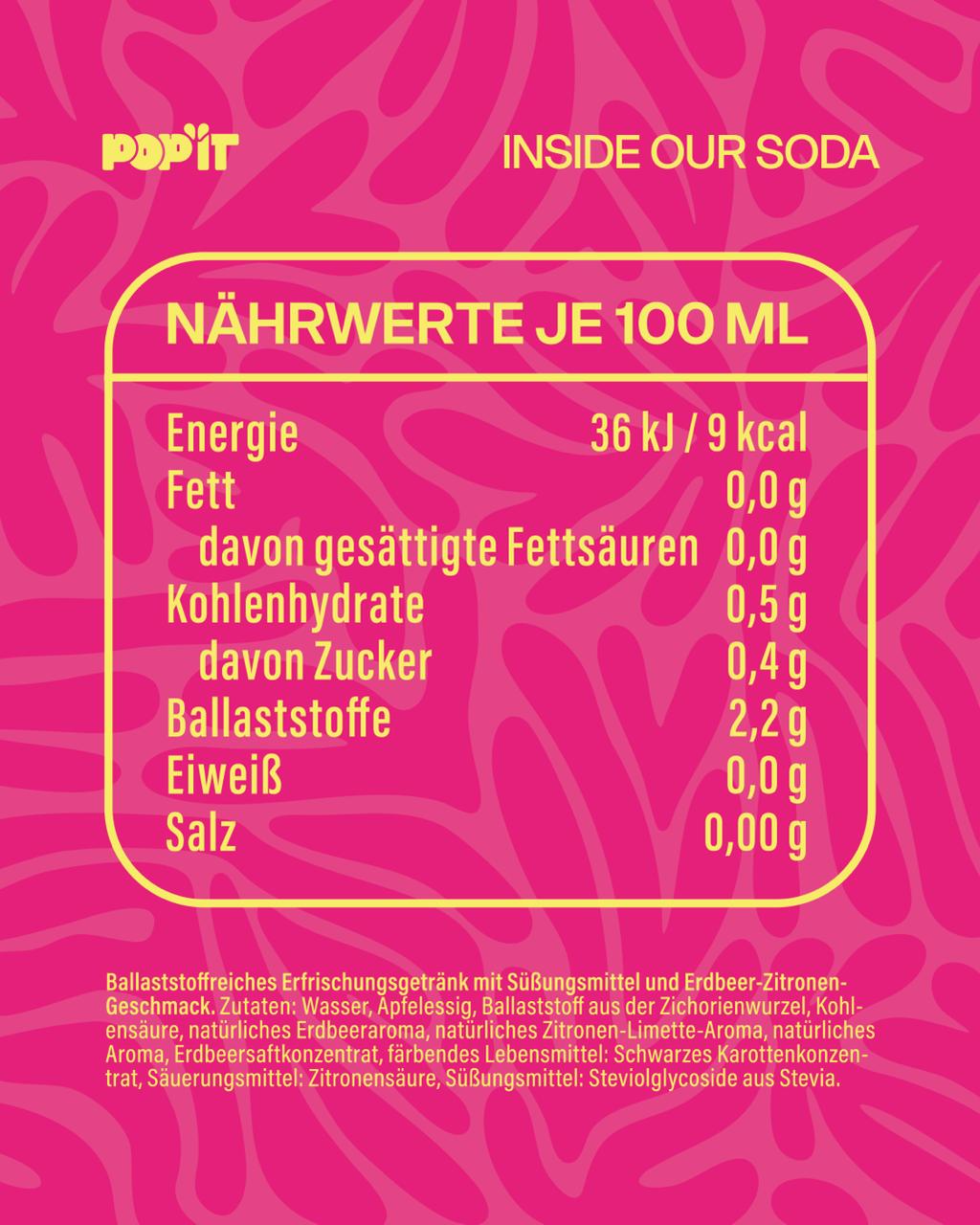 POP'IT STRAWBERRY-LEMON      12 PACK zzgl. Pfand